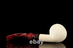 Golfball Pipe By H EGE BLOCK MEERSCHAUM-NEW-HAND CARVED W Case#924