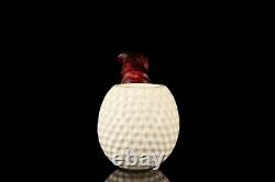 Golfball Pipe By H EGE BLOCK MEERSCHAUM-NEW-HAND CARVED W Case#924