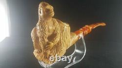 Gorilla meerschaum pipe, Smoking pipe, Hand Carved pipe, Block Meerschaum