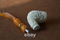 H ege Ornate Billiard Pipe New-block Meerschaum Handmade W Case#970