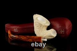 H ege Ornate Freehand Pipe New-block Meerschaum Handmade W Case#537