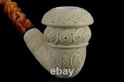 H ege Ornate Topkapi Calabash Pipe New-block Meerschaum Handmade W Case#1489