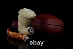 H ege Ornate Topkapi Calabash Pipe New-block Meerschaum Handmade W Case#1489