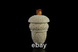 H ege Ornate Topkapi Calabash Pipe New-block Meerschaum Handmade W Case#1489
