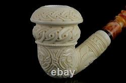 H ege Ornate Topkapi Calabash Pipe New-block Meerschaum Handmade W Case#1489