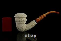H ege Ornate Topkapi Calabash Pipe New-block Meerschaum Handmade W Case#1489