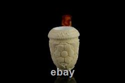 H ege Ornate Topkapi Calabash Pipe New-block Meerschaum Handmade W Case#1507