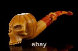 Halloween Skull Pipe By ALI New-block Meerschaum Handmade With Case#273