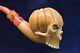 Halloween Skull Pipe By Ali New-block Meerschaum Handmade W Case#1335