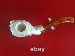 Hand Carved Bird Meerschaum Pipe, Block Meerschaum Pipe, Unsmoked Pipe