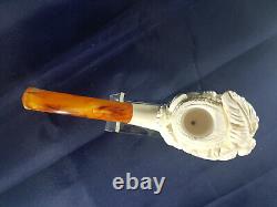 Hand Carved British Lady Meerschaum Pipe, Block Meerschaum, Unsmoked Pipe