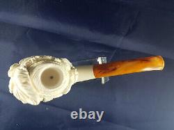 Hand Carved British Lady Meerschaum Pipe, Block Meerschaum, Unsmoked Pipe
