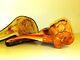 Hand Carved Rose In Hand Pfeife Block Meerschaum Tobacco Pipe In Fitted Case