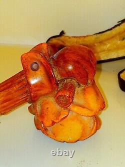 Hand Carved Rose In Hand Pfeife Block Meerschaum Tobacco Pipe In FItted Case