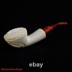 Handcarved Masonic Freemasonry Block Meerschaum Smoking Tobacco Pipe AGM-1755