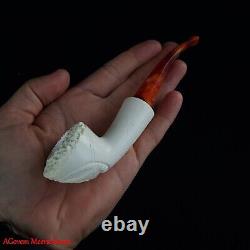 Handcarved Masonic Freemasonry Block Meerschaum Smoking Tobacco Pipe AGM-1755