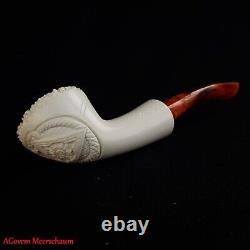 Handcarved Masonic Freemasonry Block Meerschaum Smoking Tobacco Pipe AGM-1755