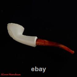 Handcarved Masonic Freemasonry Block Meerschaum Smoking Tobacco Pipe AGM-1755