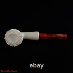 Handcarved Masonic Freemasonry Block Meerschaum Smoking Tobacco Pipe AGM-1755