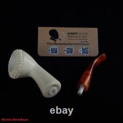 Handcarved Masonic Freemasonry Block Meerschaum Smoking Tobacco Pipe AGM-1755