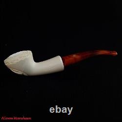 Handcarved Masonic Freemasonry Block Meerschaum Smoking Tobacco Pipe AGM-1755