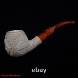 Handcarved Masonic Freemasonry Block Meerschaum Smoking Tobacco Pipe AGM-1831