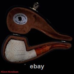 Handcarved Masonic Freemasonry Block Meerschaum Smoking Tobacco Pipe AGM-1831