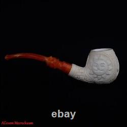 Handcarved Masonic Freemasonry Block Meerschaum Smoking Tobacco Pipe AGM-1831