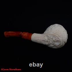Handcarved Masonic Freemasonry Block Meerschaum Smoking Tobacco Pipe AGM-1831