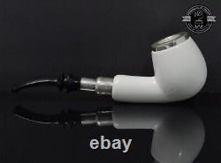 Handmade Block Meerschaum Apple Silvery Cap & Army Pipe