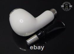 Handmade Block Meerschaum Apple Silvery Cap & Army Pipe