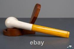 Handmade Block Meerschaum Billiard True Amber Stem