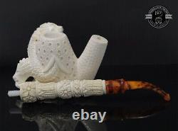 Handmade Block Meerschaum Dragon Pipe