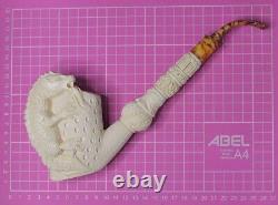 Handmade Block Meerschaum Dragon Pipe