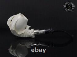 Handmade Block Meerschaum Eagle Claw Silvery Pipe