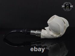 Handmade Block Meerschaum Eagle Claw Silvery Pipe