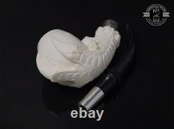 Handmade Block Meerschaum Eagle Claw Silvery Pipe