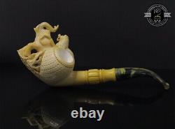 Handmade Block Meerschaum Elephant Pipe