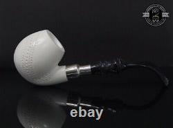 Handmade Block Meerschaum Silvery Army Apple Pipe