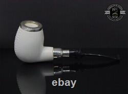 Handmade Block Meerschaum Silvery Army & Cap Pipe