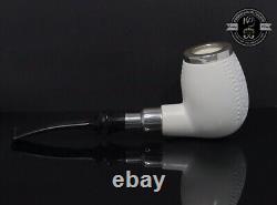 Handmade Block Meerschaum Silvery Army & Cap Pipe