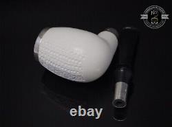 Handmade Block Meerschaum Silvery Army & Cap Pipe