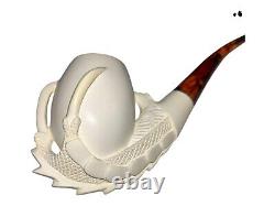 Handmade Eagle Claw & Egg Pipe Block Meerschaum Brand New Never Used