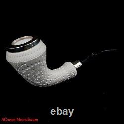 Horn Block Meerschaum Smoking Pipe, Turkish Carved Tobacco Pipe Pipa AGM-936