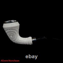 Horn Block Meerschaum Smoking Pipe, Turkish Carved Tobacco Pipe Pipa AGM-936