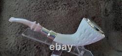 Horn Handmade Block Meerschaum Silvery Army Pipe