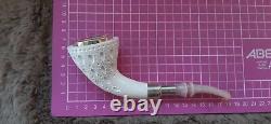 Horn Handmade Block Meerschaum Silvery Army Pipe