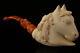 Horse Block Meerschaum Pipe Carved By I. Baglan With Custom Case 13518