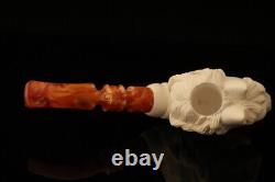 Horse Block Meerschaum Pipe Carved by I. Baglan with custom case 13518