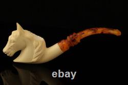 Horse Block Meerschaum Pipe with fitted case 14208